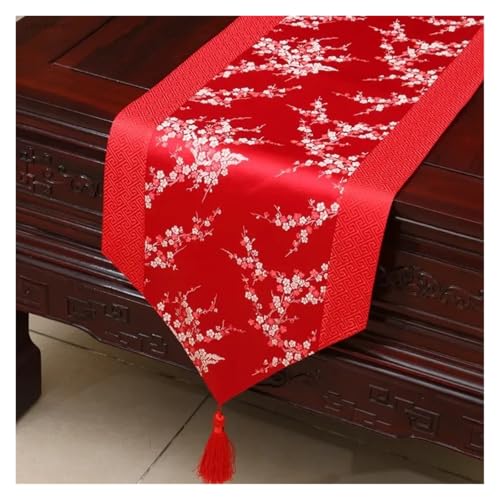 DSFIHJO Satin TischläUfer Tischdecke Home Decor Tischfahne mit Quaste Kreative Tischdecke(Color-06,33x200cm) von DSFIHJO