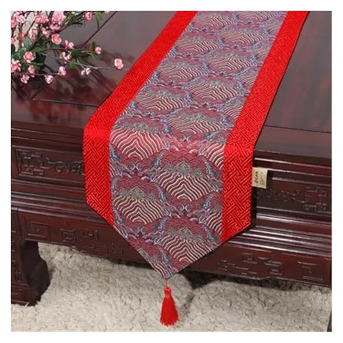 DSFIHJO Satin TischläUfer Tischdecke Home Decor Tischfahne mit Quaste Kreative Tischdecke(Color-07,33x150cm) von DSFIHJO