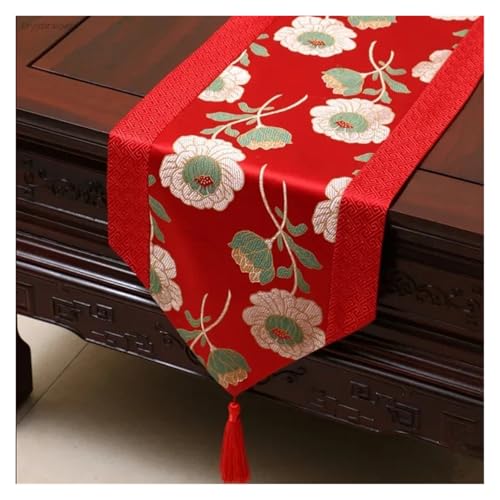 DSFIHJO Satin TischläUfer Tischdecke Home Decor Tischfahne mit Quaste Kreative Tischdecke(Color 21,33x230cm) von DSFIHJO