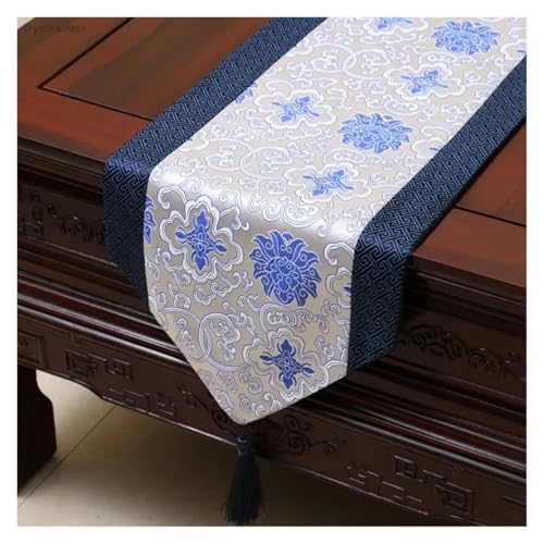 DSFIHJO Satin TischläUfer Tischdecke Home Decor Tischfahne mit Quaste Kreative Tischdecke(Color11,33x150cm) von DSFIHJO