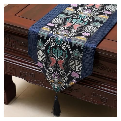 DSFIHJO Satin TischläUfer Tischdecke Home Decor Tischfahne mit Quaste Kreative Tischdecke(Color12,33x300cm) von DSFIHJO