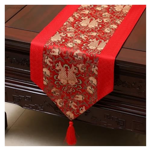 DSFIHJO Satin TischläUfer Tischdecke Home Decor Tischfahne mit Quaste Kreative Tischdecke(Color14,33x300cm) von DSFIHJO