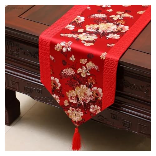 DSFIHJO Satin TischläUfer Tischdecke Home Decor Tischfahne mit Quaste Kreative Tischdecke(Color15,33x300cm) von DSFIHJO