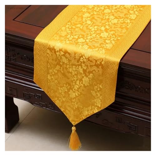 DSFIHJO Satin TischläUfer Tischdecke Home Decor Tischfahne mit Quaste Kreative Tischdecke(Color17,33x300cm) von DSFIHJO