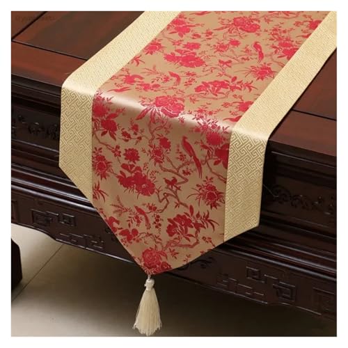 DSFIHJO Satin TischläUfer Tischdecke Home Decor Tischfahne mit Quaste Kreative Tischdecke(Color20,33x200cm) von DSFIHJO