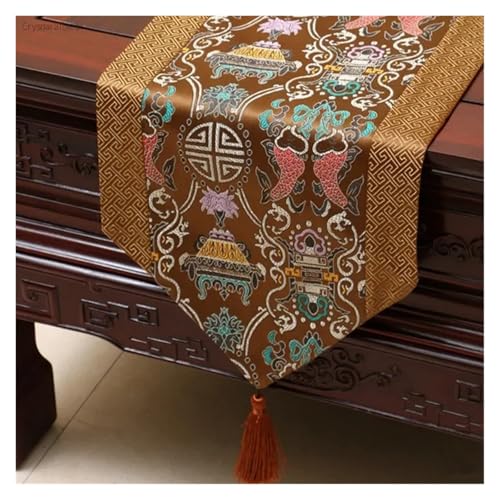 DSFIHJO Satin TischläUfer Tischdecke Home Decor Tischfahne mit Quaste Kreative Tischdecke(Color22,33x230cm) von DSFIHJO