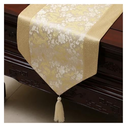DSFIHJO Satin TischläUfer Tischdecke Home Decor Tischfahne mit Quaste Kreative Tischdecke(Color23,33x150cm) von DSFIHJO