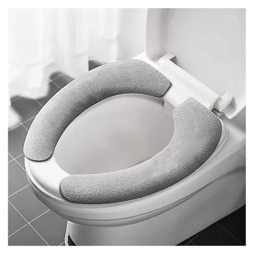 DSFIHJO toilettensitzbezug 1 Paar Universal-Toilettensitzbezüge, Selbstklebende Toilettensitzmatte, warme, Wiederverwendbare Badezimmermatte, waschbare Deckelabdeckung, DIY-Toilettenkissen(Grey) von DSFIHJO