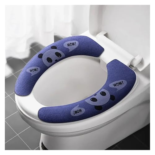 DSFIHJO toilettensitzbezug 2 Paar Weiche Cartoon Waschbar Kissen WC Toilette Klebrige Sitz Pad Bad Wärmer Deckel Abdeckung Universal(Enlarge-Blue) von DSFIHJO