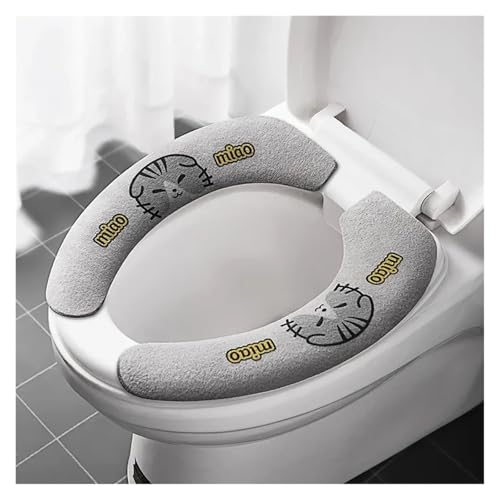 DSFIHJO toilettensitzbezug 2 Paar Weiche Cartoon Waschbar Kissen WC Toilette Klebrige Sitz Pad Bad Wärmer Deckel Abdeckung Universal(Enlarge-Gery) von DSFIHJO