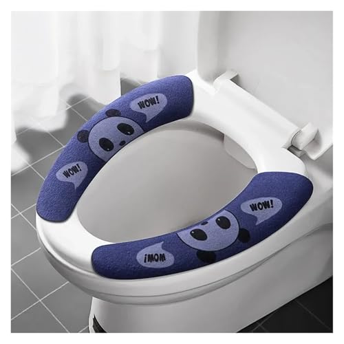 DSFIHJO toilettensitzbezug 2 Paar Weiche Cartoon Waschbar Kissen WC Toilette Klebrige Sitz Pad Bad Wärmer Deckel Abdeckung Universal(Routine-Blue) von DSFIHJO