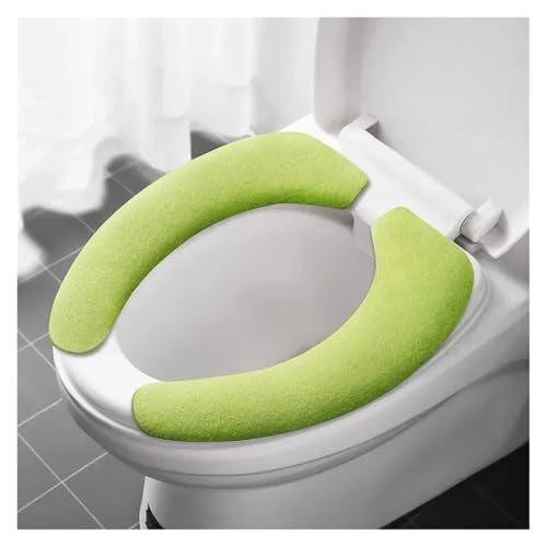 DSFIHJO toilettensitzbezug 2 Paar Wiederverwendbare warme Flanell-Toilettenaufkleber-Toilettensitzbezüge, waschbare Toilettensitzfüllung, Badezimmermatte, Sitzbezug, universell(Enlarge-Green) von DSFIHJO