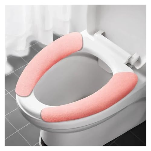 DSFIHJO toilettensitzbezug 2 Paar Wiederverwendbare warme Flanell-Toilettenaufkleber-Toilettensitzbezüge, waschbare Toilettensitzfüllung, Badezimmermatte, Sitzbezug, universell(Routine-pink) von DSFIHJO
