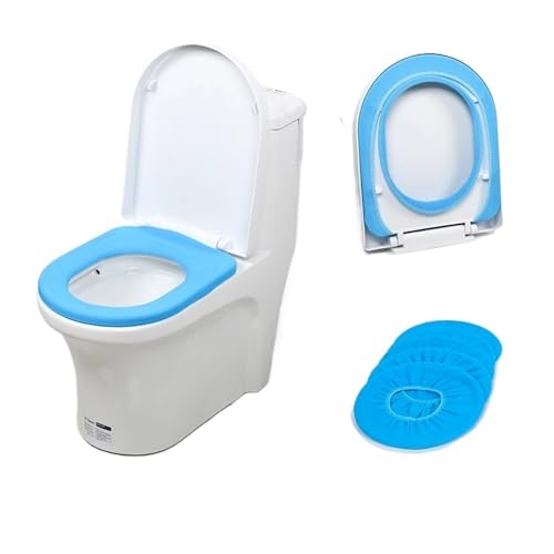 DSFIHJO toilettensitzbezug 3 stücke Warme, Weiche Waschbar WC-Sitzbezug-Matte for Wohnkultur Closestool Matte Sitz Fall WC Deckel Abdeckung Zubehör(Blue) von DSFIHJO