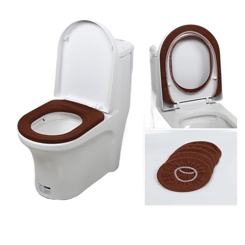 DSFIHJO toilettensitzbezug 3 stücke Warme, Weiche Waschbar WC-Sitzbezug-Matte for Wohnkultur Closestool Matte Sitz Fall WC Deckel Abdeckung Zubehör(Coffee) von DSFIHJO