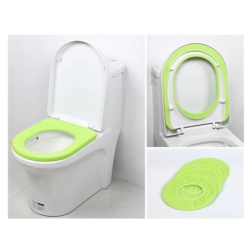 DSFIHJO toilettensitzbezug 3-teiliges Set mit bunten, warmen, weichen und waschbaren Toilettensitzbezügen for die Inneneinrichtung, Toilettensitzmatte, Sitzbezug, Toilettendeckelbezug, Zubehör(Green) von DSFIHJO