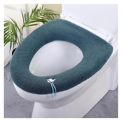 DSFIHJO toilettensitzbezug Dickere Badezimmer-Toilettensitzauflagen, weicher, wärmerer Toilettensitzkissenbezug, dehnbarer, waschbarer Stoff(Green) von DSFIHJO