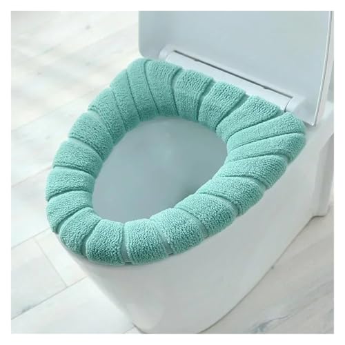 DSFIHJO toilettensitzbezug Halten Sie warm Closestool Mat Doppel Farbe Bad Zubehör Stricken O-Form Home Decor WC Sitzbezug(Green) von DSFIHJO