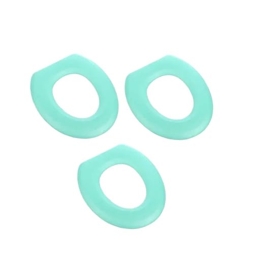 DSFIHJO toilettensitzbezug O-förmiger Toilettensitzbezug, hält warm, Kürbismuster, Toilettenmatte, strickt weiche Unterlage, Toilettensitz, waschbares Badezimmerzubehör(Green-3Pcs) von DSFIHJO