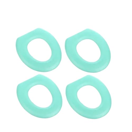DSFIHJO toilettensitzbezug O-förmiger Toilettensitzbezug, hält warm, Kürbismuster, Toilettenmatte, strickt weiche Unterlage, Toilettensitz, waschbares Badezimmerzubehör(Green-4Pcs) von DSFIHJO