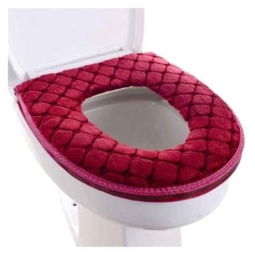 DSFIHJO toilettensitzbezug Toilettendeckel, Plüsch-Sitzbezug-Modelle, wasserdicht, Universalmodell, Toilettenring, waschbar, mit Reißverschluss, Badezimmermatte, dekorativer Toilettensitz(Color-1) von DSFIHJO