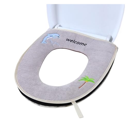 DSFIHJO toilettensitzbezug Toilettendeckel, Plüsch-Sitzbezug-Modelle, wasserdicht, Universalmodell, Toilettenring, waschbar, mit Reißverschluss, Badezimmermatte, dekorativer Toilettensitz(Color-15) von DSFIHJO