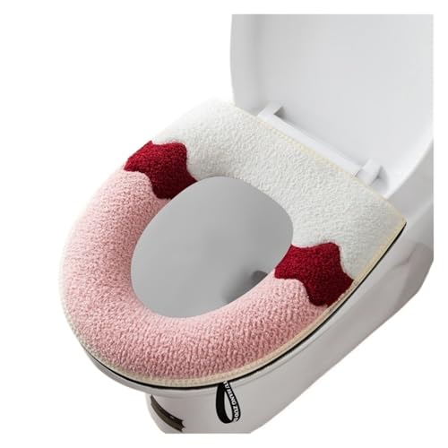 DSFIHJO toilettensitzbezug Toilettendeckel, Plüsch-Sitzbezug-Modelle, wasserdicht, Universalmodell, Toilettenring, waschbar, mit Reißverschluss, Badezimmermatte, dekorativer Toilettensitz(Color-17) von DSFIHJO