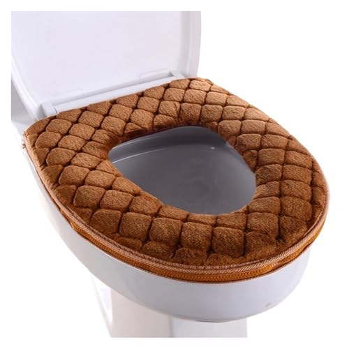 DSFIHJO toilettensitzbezug Toilettendeckel, Plüsch-Sitzbezug-Modelle, wasserdicht, Universalmodell, Toilettenring, waschbar, mit Reißverschluss, Badezimmermatte, dekorativer Toilettensitz(Color-4) von DSFIHJO