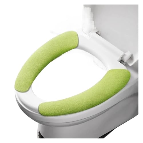 DSFIHJO toilettensitzbezug Toilettensitzbezug, weiche Toilettensitzpaste, einfarbig, klebrige Toilettensitzauflage, waschbar, Badezimmerwärmer, Sitzdeckelauflage(Green) von DSFIHJO