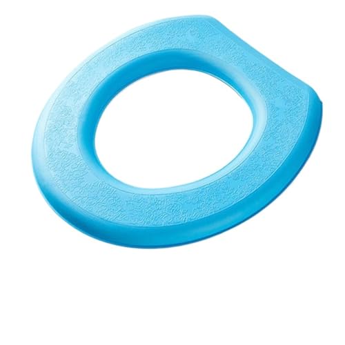 DSFIHJO toilettensitzbezug Waschbarer Aufkleber-Schaum-Toilettendeckel, wasserdichter Badezimmer-Toilettensitz, wiederverwendbares Silikon, Vier Jahreszeiten, Haushalts-Toilettenzubehör(Blue) von DSFIHJO