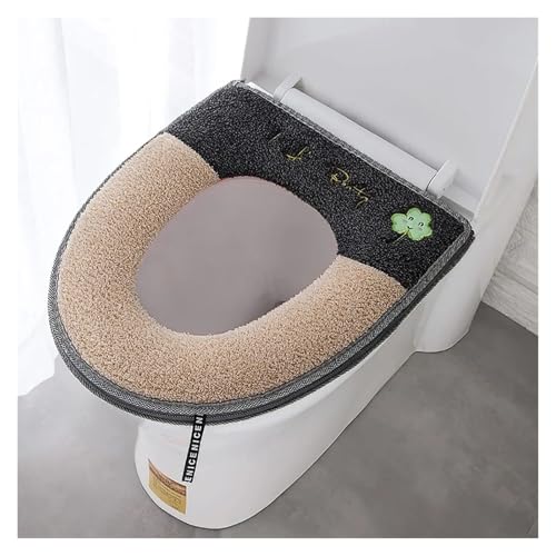 DSFIHJO toilettensitzbezug Weicher, waschbarer Toilettensitzbezug-Mattensatz for den Haushalt zur Inneneinrichtung, Winterplüsch, weicher Polsterbezug, Toilettensitz-Reißverschluss mit Griff(Yellow) von DSFIHJO