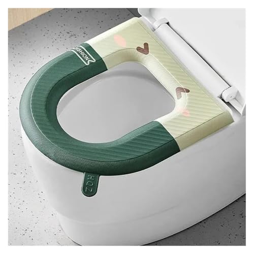 DSFIHJO toilettensitzbezug Wiederverwendbarer, wasserdichter Toilettensitzbezug, waschbare Bezugspolster, Rutschfester for den Einsatz zu Hause und auf Reisen, Badezimmerzubehör(Green) von DSFIHJO