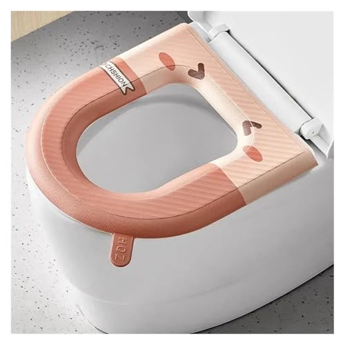 DSFIHJO toilettensitzbezug Wiederverwendbarer, wasserdichter Toilettensitzbezug, waschbare Bezugspolster, Rutschfester for den Einsatz zu Hause und auf Reisen, Badezimmerzubehör(Pink) von DSFIHJO