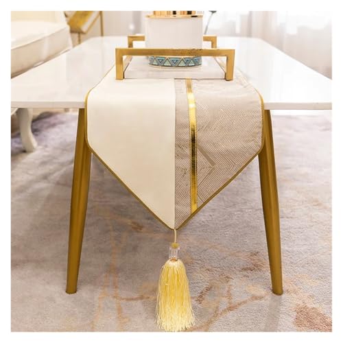 Satin TischläUfer Goldene Tischläufer Moderne Satin Tischläufer Spur Auf Dem Tisch Tischläufer for Hochzeitsdekoration(Color13,33x240cm) von DSFIHJO