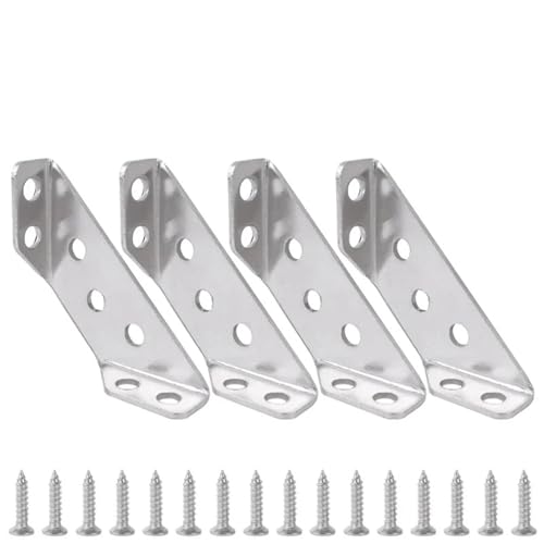 Winkelverbinder 10/1set Edelstahl Möbel Regal Stecker Schrank Unterstützung Befestigung Rahmen Ecke Klammer Mit Schraube(4 Sets) von DSFIHJO