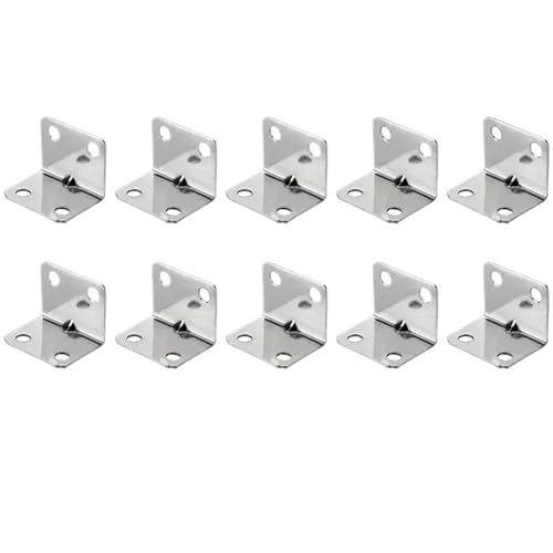 Winkelverbinder Edelstahl 90 Grad Feste Anschlüsse Möbel Bücherregal Schrank Ecke Code L Geformt(10pcs(4holes)) von DSFIHJO
