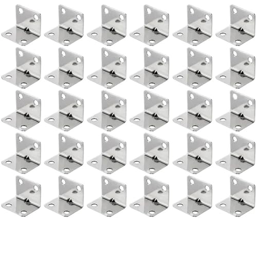 Winkelverbinder Edelstahl 90 Grad Feste Anschlüsse Möbel Bücherregal Schrank Ecke Code L Geformt(30pcs(4holes)) von DSFIHJO