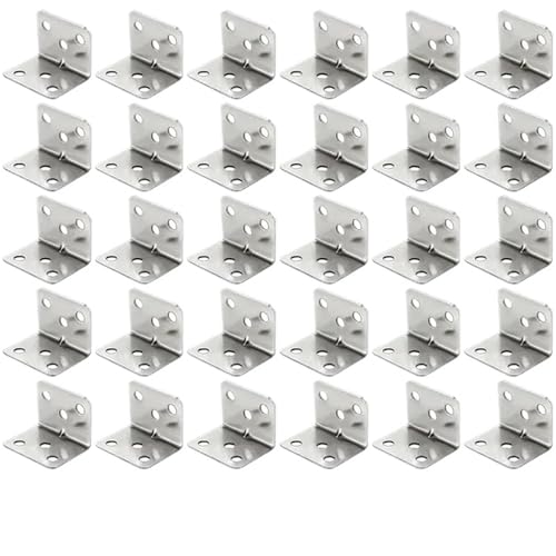 Winkelverbinder Edelstahl 90 Grad Feste Anschlüsse Möbel Bücherregal Schrank Ecke Code L Geformt(30pcs(6holes)) von DSFIHJO