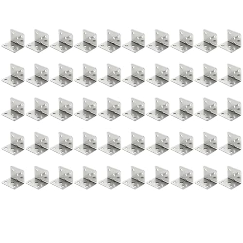 Winkelverbinder Edelstahl 90 Grad Feste Anschlüsse Möbel Bücherregal Schrank Ecke Code L Geformt(50pcs(6holes)) von DSFIHJO