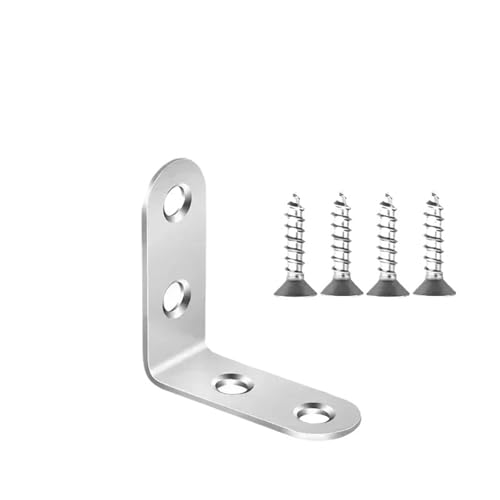 Winkelverbinder Edelstahl L Form Möbel Schrank Verschluss Ecke Klammer Regal Unterstützung Mit Schraube(1 Set-16x40mm) von DSFIHJO
