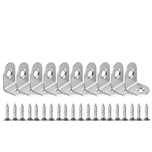 Winkelverbinder Edelstahl L Form Möbel Schrank Verschluss Ecke Klammer Regal Unterstützung Mit Schraube(10 Set-16x30mm) von DSFIHJO