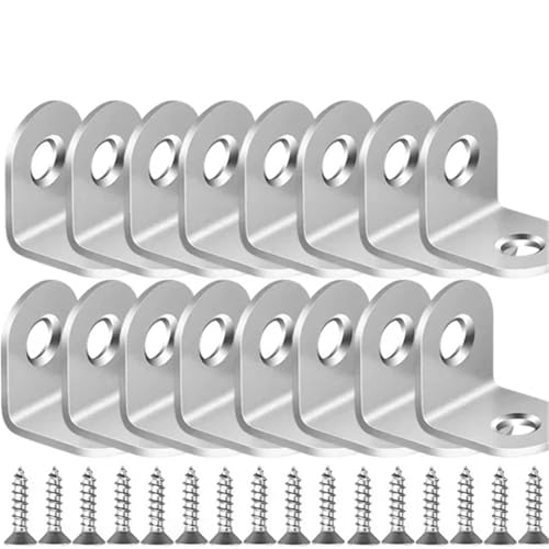 Winkelverbinder Edelstahl L-förmigen Ecke Code Mit Schrauben 90 Grad Möbel Stabile Stecker Zubehör(20Sets) von DSFIHJO