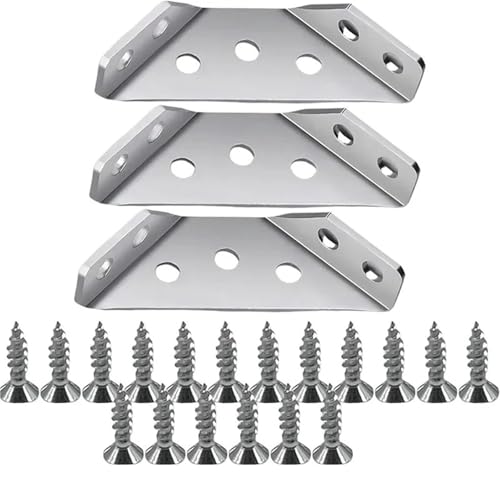 Winkelverbinder Edelstahl Möbel Regal Stecker Schrank Unterstützung Befestigung Rahmen Ecke Klammer Mit Schraube(3 Set) von DSFIHJO
