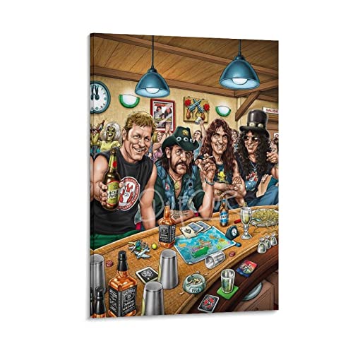 Poster mit Bruce Dickinson Lemmy Kilmister, dekoratives Gemälde, Leinwand, Wandkunst, Wohnzimmer, Poster, Schlafzimmer, 60 x 90 cm von DSGDSF