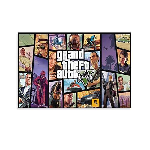 DSGDSF GTA 5 (2) Poster "Impression Sur Toile", dekoratives Gemälde, Leinwand, Wandkunst, Wohnzimmer, Poster, Schlafzimmer, 30 x 45 cm von DSGDSF