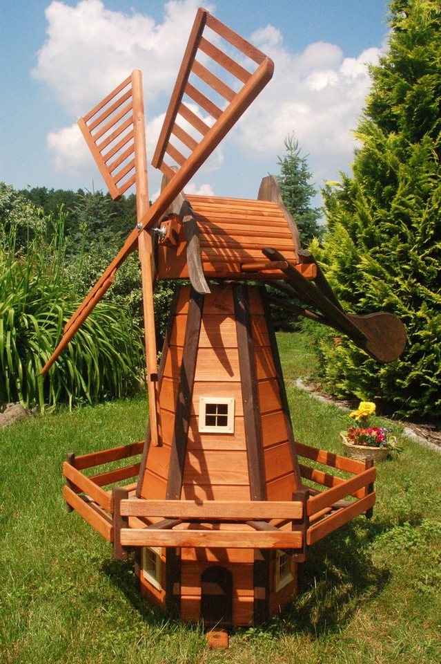 DSH DEKO SHOP HANNUSCH Gartenfigur Garten-Windmühle aus Holz – Höhe 1,65 Meter von DSH DEKO SHOP HANNUSCH