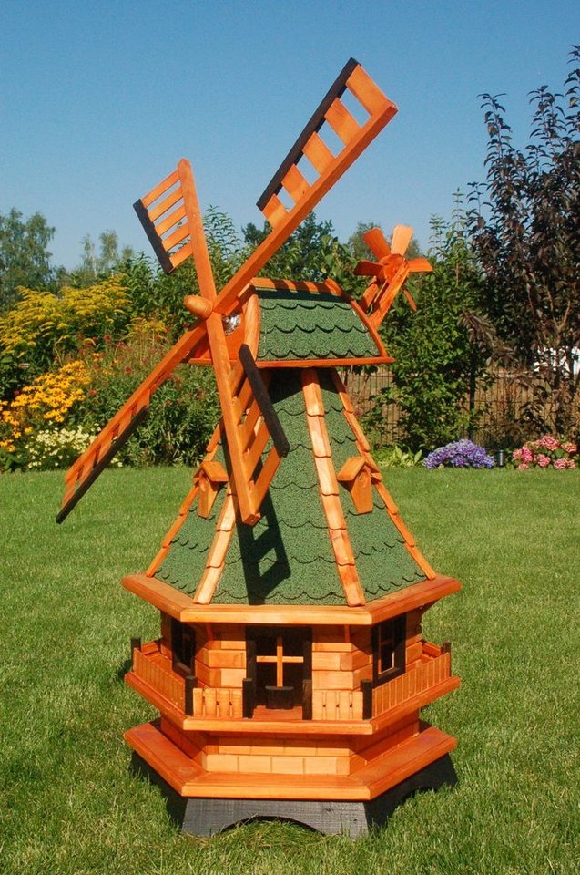 DSH DEKO SHOP HANNUSCH Gartenfigur Gartenwindmühle WM 95 bitum, Norddeutsche Windmühle Gesamthöhe: 100 cm von DSH DEKO SHOP HANNUSCH