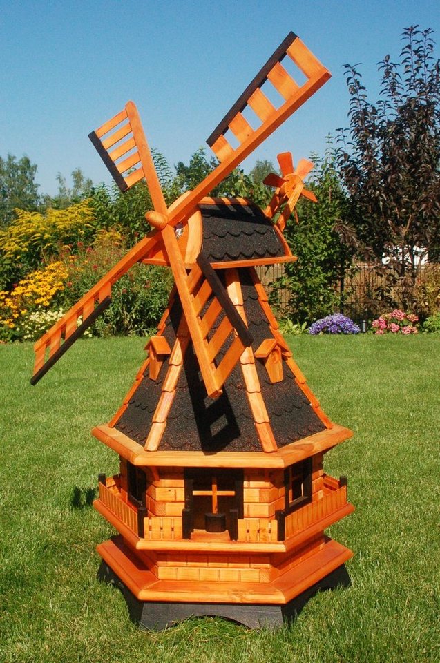 DSH DEKO SHOP HANNUSCH Gartenfigur Gartenwindmühle WM 95 bitum, Norddeutsche Windmühle Gesamthöhe: 100 cm von DSH DEKO SHOP HANNUSCH