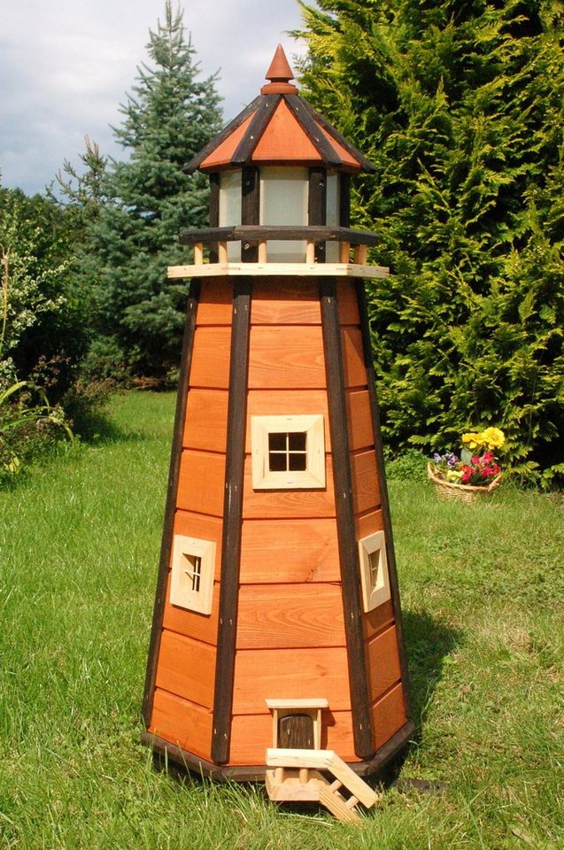 DSH DEKO SHOP HANNUSCH Gartenfigur Leuchtturm 1,10 m aus Holz mit Solar Beleuchtung von DSH DEKO SHOP HANNUSCH