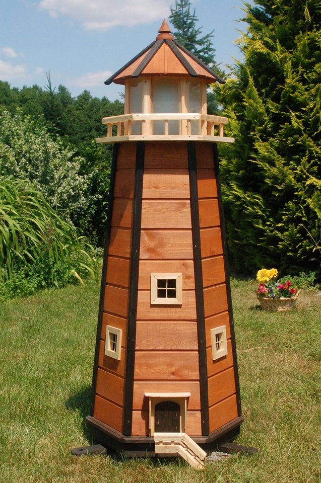 DSH DEKO SHOP HANNUSCH Gartenfigur Leuchtturm 1,40 m aus Holz mit Solarbeleuchtung von DSH DEKO SHOP HANNUSCH